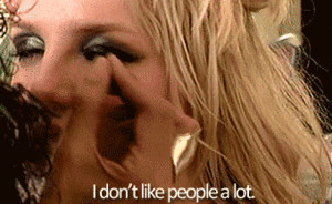 Britney Spears GIF. Artiesten Britney spears Gifs Achterdochtig Glimlachen Blond Hou je mond 