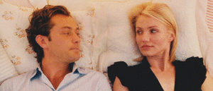 Jude Law GIF. Gifs Filmsterren Cameron diaz Jude law The holiday Verzoeken 