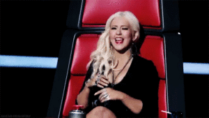 Christina Aguilera GIF. Artiesten Christina aguilera Tv Gifs Ja Opgewonden Gelukkig Yas De stem 