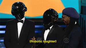Daft Punk GIF. Artiesten Gifs Daft punk Lachend Lach Beschrijvende ruis Grammys 2014 