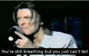 David Bowie GIF. Beroemdheden Artiesten Gifs David bowie &amp;#39;80 Mick jagger Dansen in de straat 