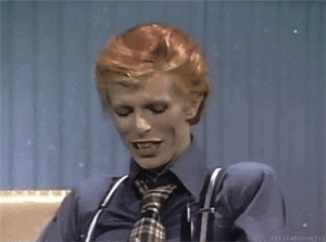 David Bowie GIF. Artiesten Gifs David bowie Lachend 