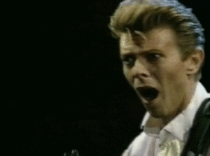 David Bowie GIF. Artiesten Gifs David bowie Geschokt Musicus 