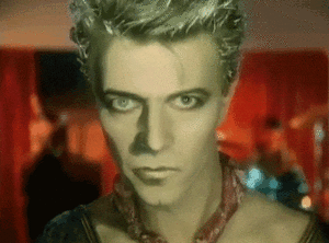 David Bowie GIF. Beroemdheden Artiesten Gifs David bowie Jazzin voor blauwe jean Schreeuwen lord byron Screamin lord b 