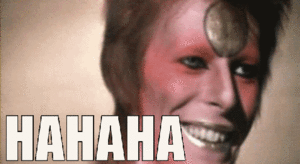 David Bowie GIF. Artiesten Tv Gifs David bowie Hahaha nee 