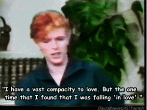 David Bowie GIF. Beroemdheden Artiesten Gifs David bowie Jazzin voor blauwe jean Schreeuwen lord byron Screamin lord b 