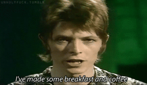 David Bowie GIF. Bioscoop Ontbijt Artiesten Koffie Gifs David bowie Oh je mooie dingen Im een â€‹â€‹raar persoon 