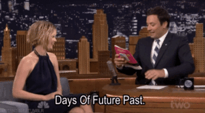 Jennifer Lawrence GIF. Gifs Filmsterren Jennifer lawrence Fallontonight En Xmen days of future past Jimmy fallon Tonight show 