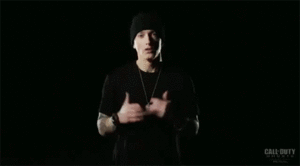 Eminem GIF. Artiesten Eminem Gifs Gevecht Spiegel Rap 8 mile Hoodie Concentreren 