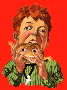 Hamburger GIF. Eten en drinken Gifs Hamburger Schorpioen dolk Scorpiondagger Rood hoofd Guitar hamburger 