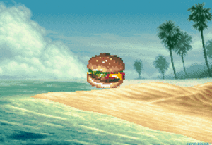 Hamburger GIF. Kunst Eten en drinken Gifs Hamburger Pixel Haydiroket Cartoons en comics 