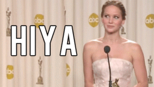 Jennifer Lawrence GIF. Hallo Gifs Filmsterren Jennifer lawrence Oscars Hiya 