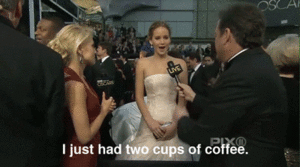 Jennifer Lawrence GIF. Koffie Gifs Filmsterren Jennifer lawrence Oscars Diannamcd 