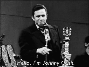 Johnny Cash GIF. Muziek Artiesten Gifs Johnny cash Leven Concert Oudje Prestatie Land Man in het zwart 