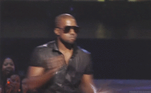 Kanye West GIF. Artiesten Gifs Kanye west Vmas Ophalen Schouderophalend Kanye schouderophalen 