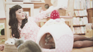 Katy Perry GIF. Artiesten Kauwgom Katy perry Gifs Nerveus Krekels In de war 