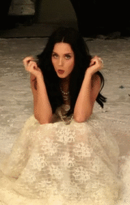 Katy Perry GIF. Artiesten Kauwgom Katy perry Gifs Nerveus Krekels In de war 