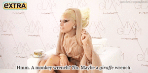 Lady Gaga GIF. Artiesten Lady gaga Gifs Mislukken Prestatie Mic Een backup danser 