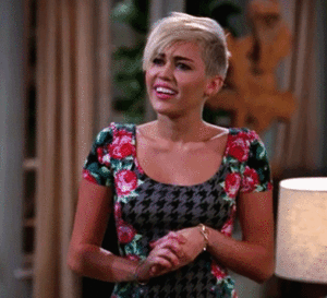 Miley Cyrus GIF. Grappig Artiesten Miley cyrus Tv Gifs Reacties Zeggen wat Kom weer 