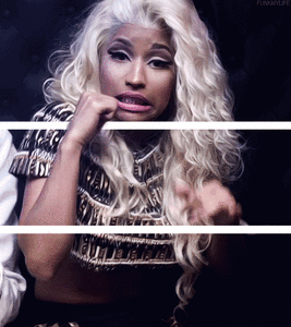Nicki Minaj GIF. Artiesten Gifs Nicki minaj Frons Verdrietig Steenbolk 