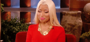 Nicki Minaj GIF. Artiesten Gifs Nicki minaj Frons Verdrietig Steenbolk 