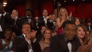 Brad Pitt GIF. Angelina jolie Brad pitt Gifs Filmsterren Lupita nyongo Bill murray John travolta Oscars 2014 Chiwete 