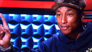 Pharrell Williams GIF. Muziek Televisie Artiesten Tv Gifs Pharrell williams De stem Pharrell Voice playoffs Voice boop 