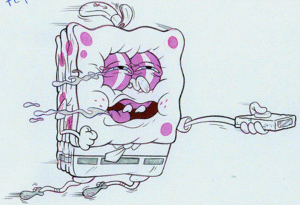 Spongebob GIF. Spongebob Films en series Avontuur Vrijdag de 13e Wow Gifs Leven Ongelukkig Skydiven Sensatie 