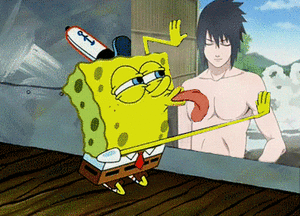 Spongebob GIF. Anime Sasuke uchiha Spongebob Films en series Gifs Tvshow Naruto shippuden Sasuke Anime karakter 