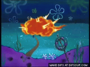 Spongebob GIF. Spongebob Taart Films en series Gifs Geanimeerde Explosie 