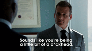 Suits GIF. Films en series Gifs Suits Louis litt Stront regenbogen 