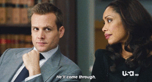 Suits GIF. Films en series Gifs Suits Glimlach Harvey specter 