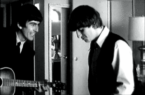 The Beatles GIF. Artiesten The beatles Gifs Glimlach Lachend George harrison 