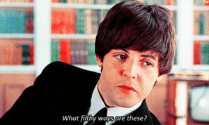 The Beatles GIF. Artiesten The beatles Gifs Glimlach Lachend George harrison 