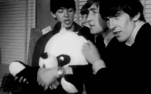 The Beatles GIF. Artiesten Film The beatles Gifs Wijnoogst Klassiek Zwart en wit Paul mccartney John lennon 6 