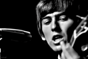 The Beatles GIF. Muziek Artiesten George The beatles Gifs Wijnoogst Oud Zwart en wit Paul mccartney John lennon Ri 