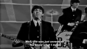 The Beatles GIF. Muziek Artiesten The beatles Gifs Wijnoogst Zwart en wit Paul mccartney 