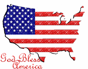 Amerika Glitter plaatjes God Bless America