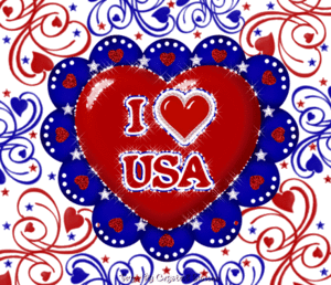 Amerika Glitter plaatjes I Love Usa Amerika