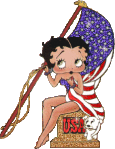 Betty boop Glitter plaatjes Betty Boop Americaanse Vlag