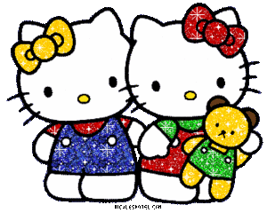 Dieren Glitter plaatjes Hello Kitty