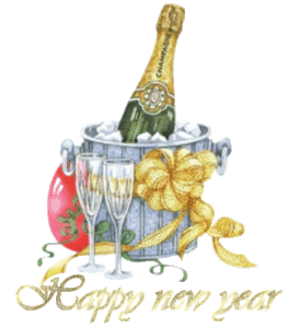 Happy new year Glitter plaatjes Champagne Happy New Year
