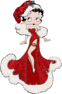 Kerst Glitter plaatjes Betty Boop In Jurk