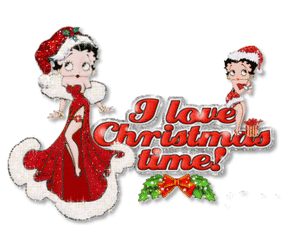 Kerst Glitter plaatjes Kerstmis Betty Boop Jurk