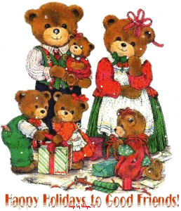 Kerst Glitter plaatjes Beren Familie Kerstmis Cadeaus