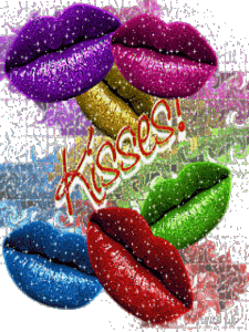 Glitter plaatjes Kisses 