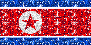 Vlaggen Glitter plaatjes Noord Korea
