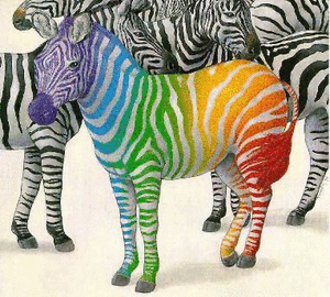 Zebra Glitter plaatjes Zebra Regenboog Kleur
