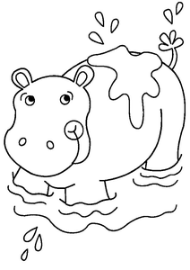 Nijlpaarden Kleurplaat. Nijlpaarden Kleurplaten Dieren kleurplaten 