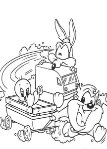 Baby Looney Tunes Kleurplaat. Kleurplaten Baby looney tunes Disney kleurplaten Baby Taz Trekt Tweety Razendsnel In Karretje